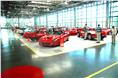 This is the engine plant. The cars are here so workers can see what they put their heart and soul into.